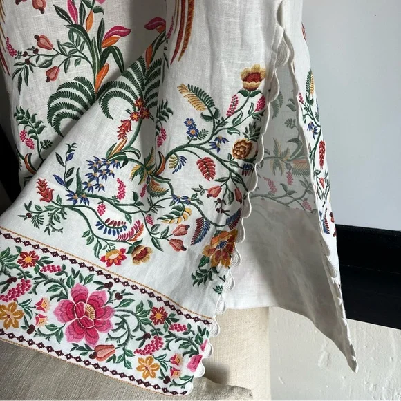 FARM Rio Off-White Delicate Forest Premium Linen Maxi Dress Size Small NWT - Picture 15 of 16